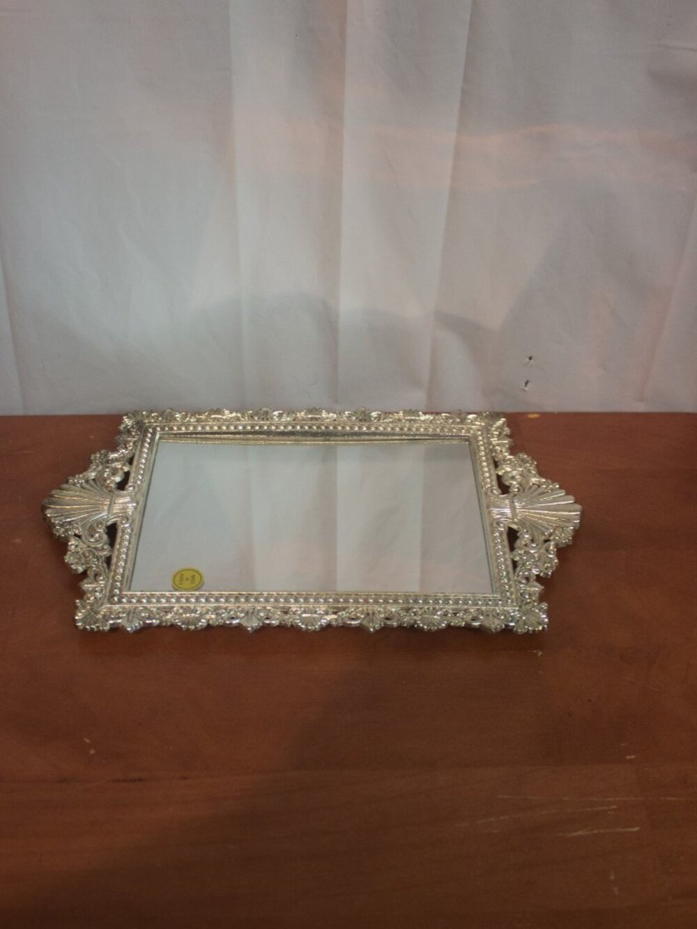 Ornate Silver Mirror – Vintage Korean Design